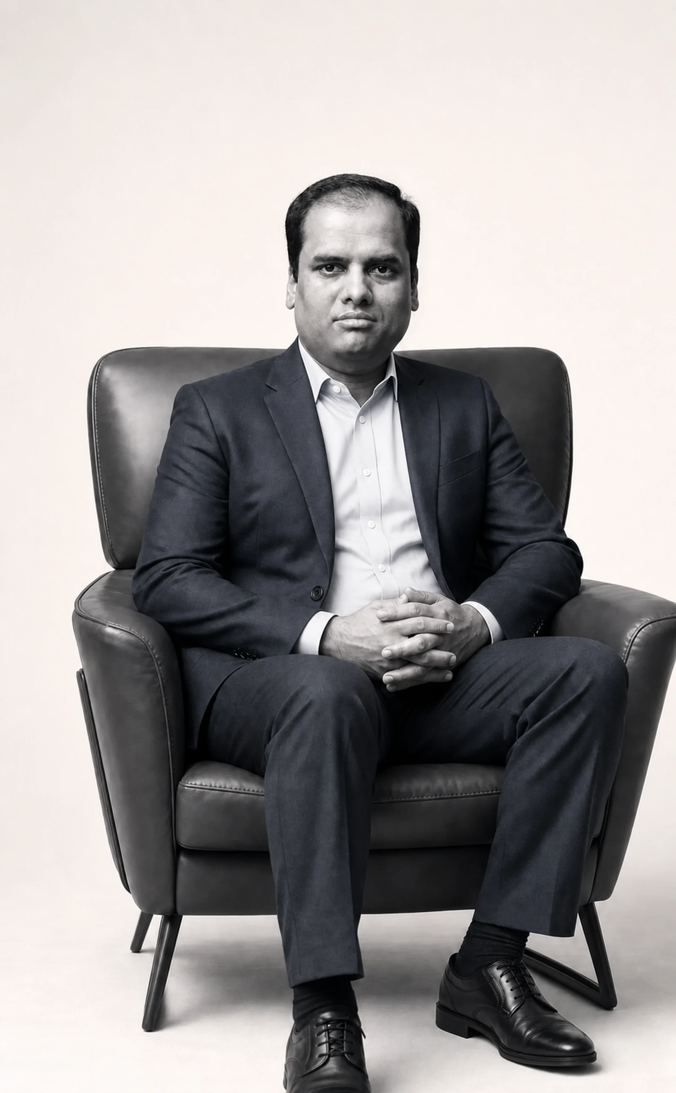 K Subrahmanya, Founder and CEO of CDS, seated in a studio portrait
